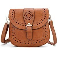  - DCCN Bolso de Hombro para Mujer- Bolso de Cuero pequeño Retro marrón